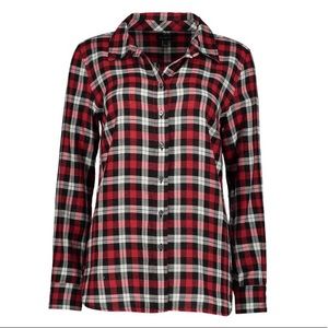 Talbots Red Plaid Button-Up Women’s Size XS